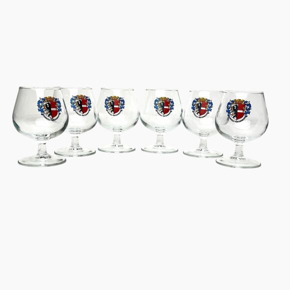 Glass Snifters Set 6 Garmisch Partenkirchen Germany Small 4 fl oz 3.5 Inch Tall - Picture 3 of 13